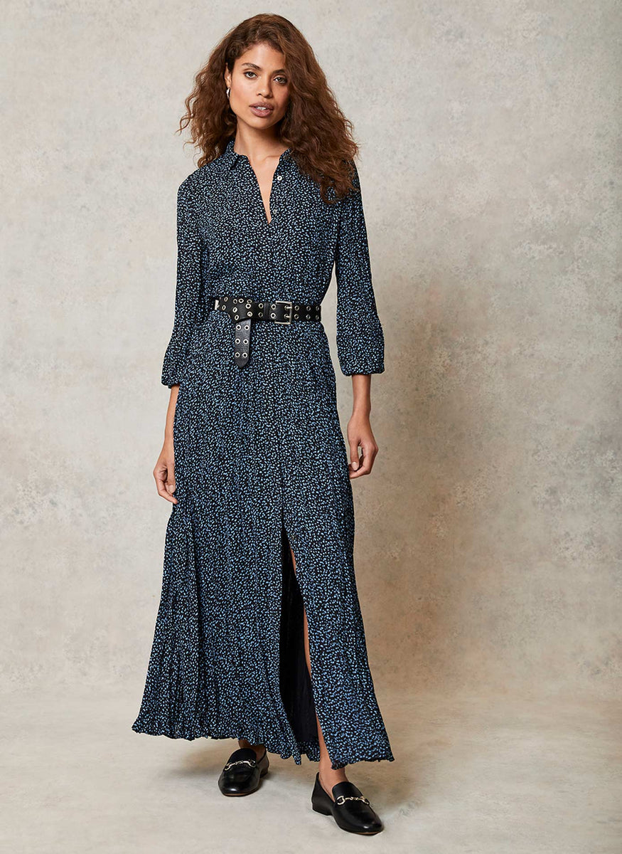 Teagan Spot Maxi Shirt Dress – Mint Velvet